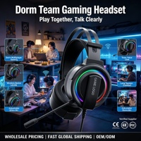 Casque de jeu filaire circum-auriculaire RGB avec commande tactile et son surround Hi-Fi pour audiophiles