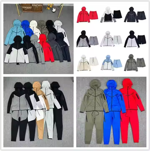 Survêtement Homme NK Tech Fleece de Marque de Luxe Qualité Supérieure Originale 3 Pièces Coton : Sweat à Capuche, Pantalon de Survêtement et Short pour la Course - Product Image 1