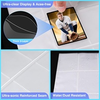 Fundas de plástico transparente S&L Pockets de doble cara con 9 bolsillos y 3 anillas para tarjetas coleccionables, tarjetas de visita, tarjetas de juego y fotos