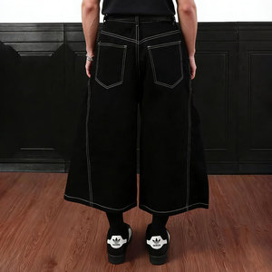 <span class=keywords><strong>Pantaloncini</strong></span> Cargo da Uomo Oversize in Denim Lavaggio Chiaro, Gamba Larga, Lunghezza al Polpaccio, con Multitasche, Stile Streetwear - Vendita all'Ingrosso - Product Image 5