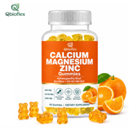Gummies de calcium, magnésium et zinc Qbioflex en marque privée avec racine d'ashwagandha, compléments de calcium pour adultes