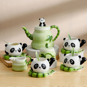 Juego de Tazas de Café de Cerámica con Diseño de Panda Esmaltado, 15 Piezas, con Tapa 3D de Panda y Cuchara, para Amantes de los Pandas - Product Image 2