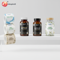 Produit de soins de santé imperméable personnalisé bouteille de supplément étiquette privée rouleau argent Bopp autocollant impression étiquette imprimer