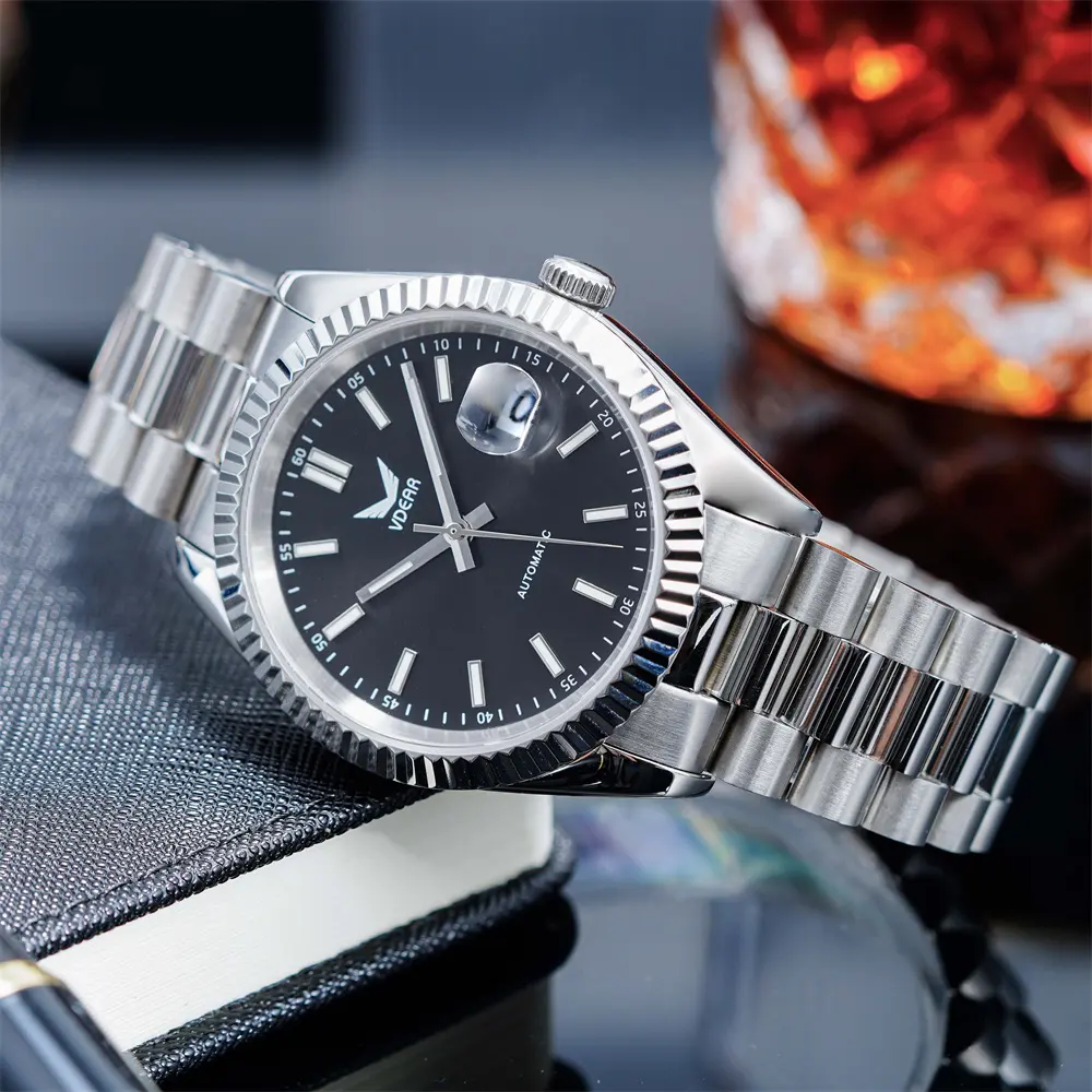Elegant Luminous Date Einfache mechanische wasserdichte lässige Armbanduhr Personal isierung Des Montre Uhren für Männer anpassen