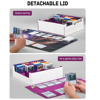 Boîte de rangement JUZI en cuir PU à quatre rangées avec couvercle amovible, écologique, capacité 3000+ cartes de jeu Commander Yugioh classées TCG