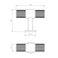 Lignes en laiton moletées armoire T Bar bouton meubles placard armoire tiroir tire moletage boutons poignées pour meubles