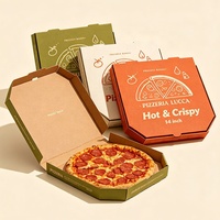 Boîte à pizza en carton personnalisée avec logo du fabricant, disponible en différentes tailles, vente en gros