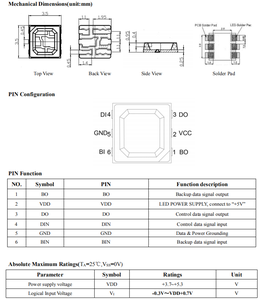 WS2813MINI Programmable Diode Point D'arrêt Signal de Données Reprendre IC Intégré 3535 SMD Adressable WS2813BMINI LED Puce WS2813B-MINI-V1 - Product Image 3