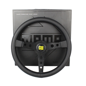 <span class=keywords><strong>Volant</strong></span> <span class=keywords><strong>Momo</strong></span> modifié en édition limitée, P 514 pouces, tout noir avec <span class=keywords><strong>cuir</strong></span> véritable concave peu profond, <span class=keywords><strong>volant</strong></span> à dégagement rapide - Product Image 5
