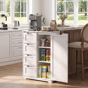 SENYU White <b>Kitchen</b> <b>Pantry</b> <b>Cabinet</b> With Drawers And Shelves Multi Functional Storage Unit Modern Design - Product Image 6