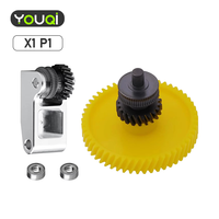 Kit d'engrenages double extrudeur en acier trempé avec revêtement nano YouQi DLC et poignée en aluminium pour imprimante 3D Bambu Lab X1 P1 Series