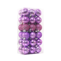 Boule en plastique plaquée 4 cm Mini boule de Noël Pendentif Fournitures de Noël Boule décorative colorée Accessoires de la Saint-Valentin