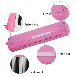 Melodica Aiersi <span class=keywords><strong>Rosa</strong></span> a 37 Tasti Stile Pianoforte, Strumento Musicale a Fisarmonica con Custodia Rigida e Bocchino - Product Image 3