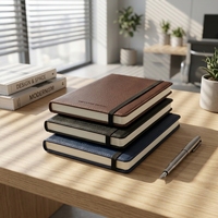Carnets de notes en cuir PU A5 personnalisés avec logo, couverture rigide et stylo métallique, pour cadeaux d'entreprise