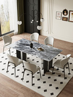 Nouvelle collection de table et de chaises de salle à manger en pierre, légères et luxueuses, de style moderne minimaliste haut de gamme, pour usage hôtelier
