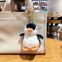 CHIQUE Mignon Peluche Mini Pingouin 3D en Fourrure Écologique Porte-clés Figurine pour Sac d'Enfant