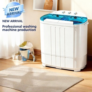 Silent Operation <b>Mini</b> Twin Portable Semi-automatic Plastic Smart Washing Machine for Household Use Double-barrel Spin-drying - Product Image 3