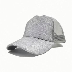 Gorras de Béisbol de Malla de Alta Calidad para Mujer con Cola de Caballo Alta, Sombreros Brillantes Rosas para Mujer al por Mayor - Product Image 3