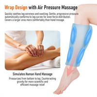 Masseur de jambes à compression par ondes d'air EMS ultime, nouvelle mise à niveau rechargeable par USB 2025, masseur de mollets à compression pour la circulation