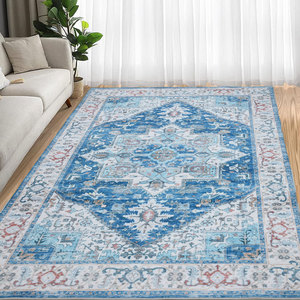 Tappeto lavabile 5x7 medaglione <span class=keywords><strong>Vintage</strong></span> Persian tappeti centro senza spargimento per soggiorno <span class=keywords><strong>cucina</strong></span> <span class=keywords><strong>cucina</strong></span> lavanderia casa - Product Image 1