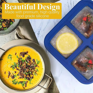Bac de congélation en silicone avec couvercle, moule de contrôle de portion de 1 tasse, grand récipient de stockage alimentaire pour soupes, bouillons et sauces - Product Image 6