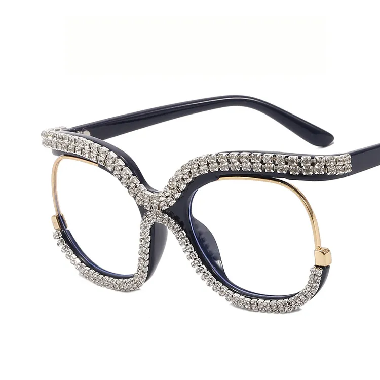 2023 новые дизайнерские очки с алмазной оправой, очки для близорукости, очки для мужчин и женщин, Большая квадратная оправа, оптические очки большого размера