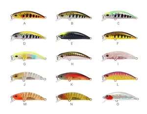 Jetshark umpan pancing buatan, umpan memancing Minnow keras tenggelam lambat untuk air asin dan tawar 50mm 5g 15 Warna