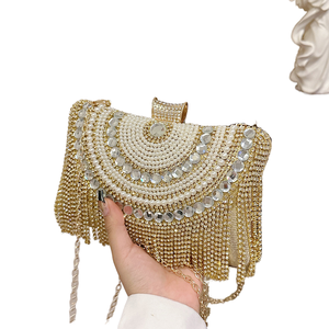 Gorgeous Crystal <b>Clutch</b> Banquet Bag Sparkling studded Dress Evening Bag Chain Buckle Closure Women's <b>Wedding</b> Party - Product Image 1