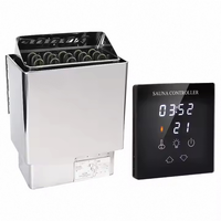Ensemble de chauffage de sauna à vapeur sèche de conception moderne Poêle à bois massif 220V avec panneau de commande 3KW 4.5KW 6KW 9KW Options d'alimentation