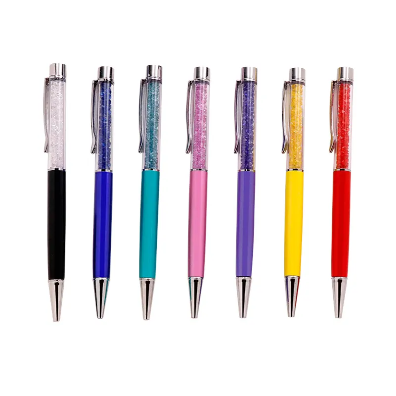 Hot Sale Metal Crystals Ballpoint Pen with Custom Logo Interesting Biro Ballpoint Pen for Men Women Kids