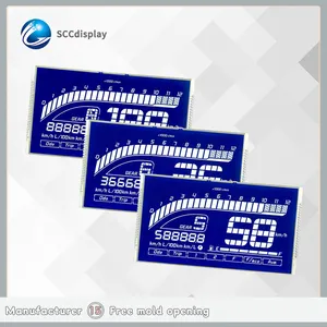 Personalizado por el fabricante LCD 7 segmento HTN Segmento azul negativo pantalla LCD motocicletas LCD nuevo producto