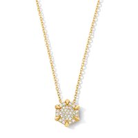 NOVA Collier Pendentif Géométrique Nouveau Style Design Hexagonal Doré avec Petites Pierres de Moissanite en Argent Sterling 925