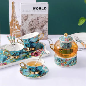 European Style Bone China <b>Coffee</b> <b>Cup</b> and Saucer Set High-End Creative Ceramic for Afternoon Tea <b>Cups</b> & Saucers - Product Image 4