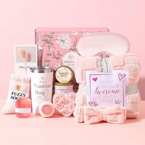 Coffret Cadeau Personnalisé à Motif Marbre, Vente en Gros, Kit de Soins Personnels Crochet avec Plante d'Éveil Émotionnel, Tasse en Verre Marguerite et Ensemble de Bougies Parfumées - Product Image 3