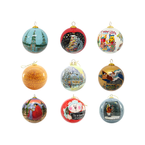 ลูกบอลคริสต์มาสแก้วใสลายเทพนิยายพื้นหลังสีแดงยอดนิยม มีหลายสีให้เลือก - Product Image 6