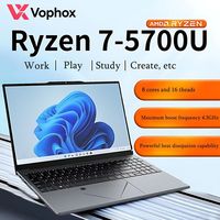 15.6 Inch Laptop AMD Ryzen 7 5700U 8 Cores Windows 11 Pro Backlit Keyboard Fingerprint Wholesale Custom Business Notebook PC