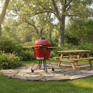 AUPLEX Parrilla de Carbón Cerámica Kamado de 24 Pulgadas <span class=keywords><strong>para</strong></span> Barbacoa y <span class=keywords><strong>Cocina</strong></span> Exterior - Product Image 2