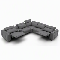 Ensemble de canapés modulaires de style italien de luxe avec fonction de relaxation électrique, console multimédia intégrée et appuie-têtes réglables