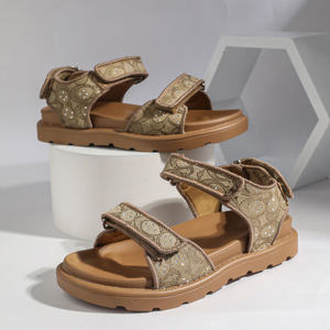 Sandales compensées décontractées en <span class=keywords><strong>cuir</strong></span> véritable avec strass, plateforme épaisse, monogramme, antidérapantes, pour la plage et l'été, confortables - Product Image 3