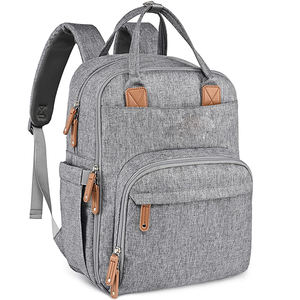 Sac à dos de sport décontracté personnalisable avec matelas à langer intégré, sac à langer pour les voyages de maman et le confort de bébé - Product Image 1