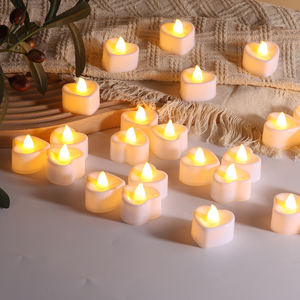 Matti's Home Decoração 3D Real Flame Quente Luz Coração Forma Flameless Led Tealight Vela - Product Image 1