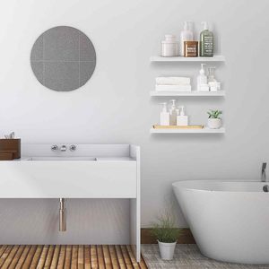 Tùy Chỉnh 3-Mảnh Thiết Lập Màu Trắng Rắn Gỗ Nổi Tường Kệ Cho Phòng Tắm Phòng Ngủ Nhà Bếp-Cho Gia Vị Và Thực Phẩm Lưu Trữ - Product Image 3