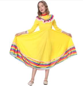 Ecowalson - Vestido Mexicano de Alta Calidad para Niñas Pequeñas, Disfraz de Fiesta de Cumpleaños, Halloween, Falda de Baile Flamenco Mexicano para Niñas - Product Image 5