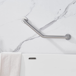 Shower Angled <b>Grab</b> <b>Bar</b> 17.3-inch Bathroom Safety Handle Bathtub Arm Safe-Grip <b>Bar</b> Wall-Mounted 304 Stainless Steel Anti-Slip <b>Bar</b> - Product Image 4