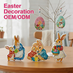 2026 वसंत ईस्टर बनी सजावट लकड़ी के लटकाने वाले खरगोश के गहने पास्कोआ उपहार अवकाश पार्टी राल शिल्प आपूर्ति - Product Image 2