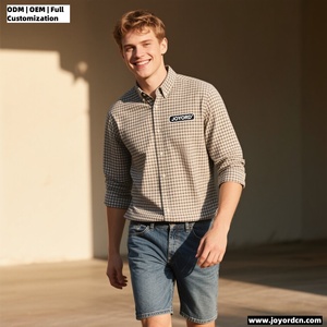 Đầy Đủ Tùy Chỉnh Nhẹ Nhàng Mens Dài Tay Áo Áo Sơ Mi Thường Xuyên Phù Hợp Với Căng Chống Nhăn Cotton Spandex Quan Hệ Nhân Quả Nút Xuống Áo Sơ Mi - Product Image 3
