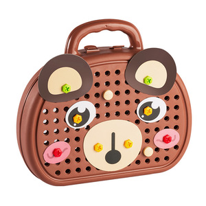 Juego de Herramientas de Plástico con Temática de Osos para Niños, Rompecabezas de Atornillar, con Caja de Herramientas, Juguetes de Ensamblaje para Niños - Product Image 5
