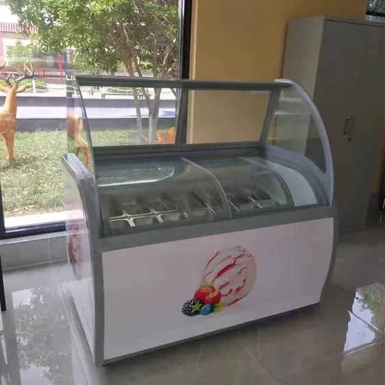 Exibição de sorvete de superfície, alta qualidade, geladeira, refrigerador comercial, sorvete