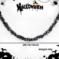Guirlande de rubans décoratifs portables de 2 m, style Halloween, pour fête du fantôme, avec ornements suspendus colorés en forme de crâne, chauve-souris et citrouille