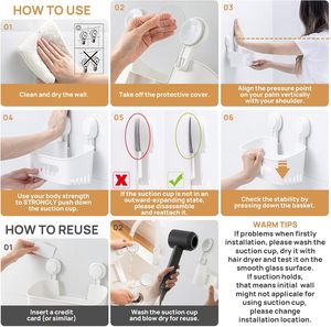 <strong>Shower</strong> <strong>Caddy</strong> <strong>Suction</strong> Cup, <strong>Shower</strong> Organizer Removable Bathroom Shelf, Storage <strong>Suction</strong> Powerful Max Hold 22lbs Bathroom <strong>Caddy</strong> - Product Image 5